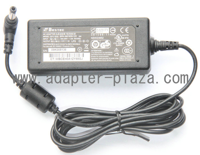 *Brand NEW* BesTec BPA-3601WW-12V DC12V 3A (36W) AC DC Adapter POWER SUPPLY